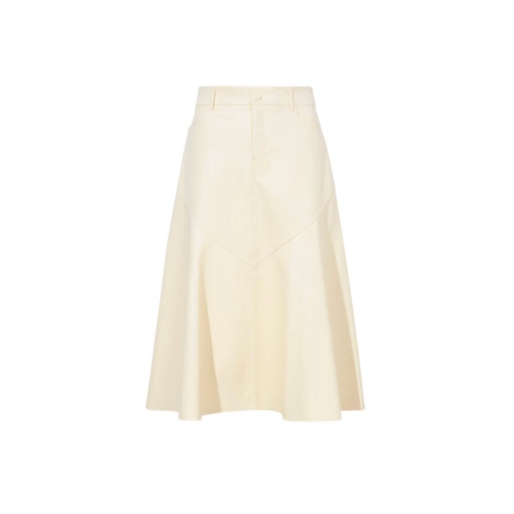 Proenza Schouler Jesse Vegan Faux Leather Midi Skirt Womens 0 Cream Ivory MINT